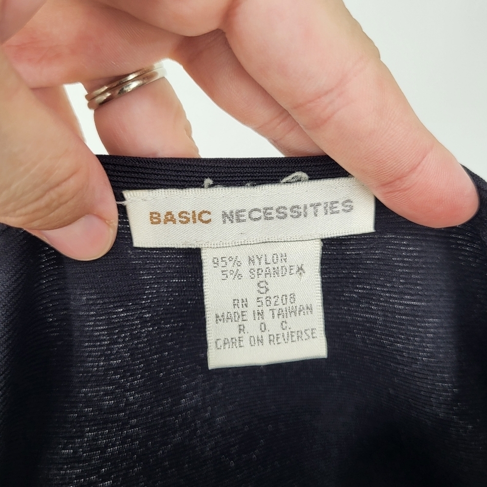 Vintage Basic Necessities Ribbed Stretch Tee Shir… - image 3